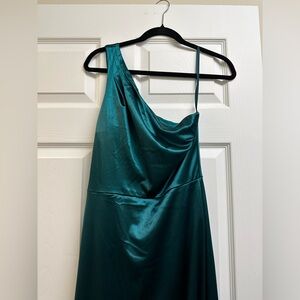 Elegant Teal One-Shoulder Dress